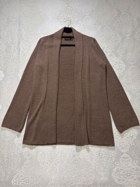 The Limited Wool Blend Open Front Drape Cardigan Mocha Brown Size Medium